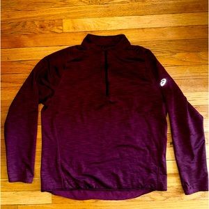 Maroon Asics Fleece-Lined Quarterzip